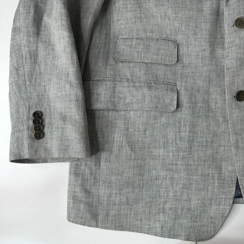 Michael Kors 100% Linen Blazer Gray Sport Coat Suit Jacket 2 Button Mens 42R